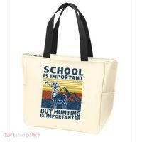 School Is Important But Hunting Is Importanter Deer Hunting Tote Bag thumb 3