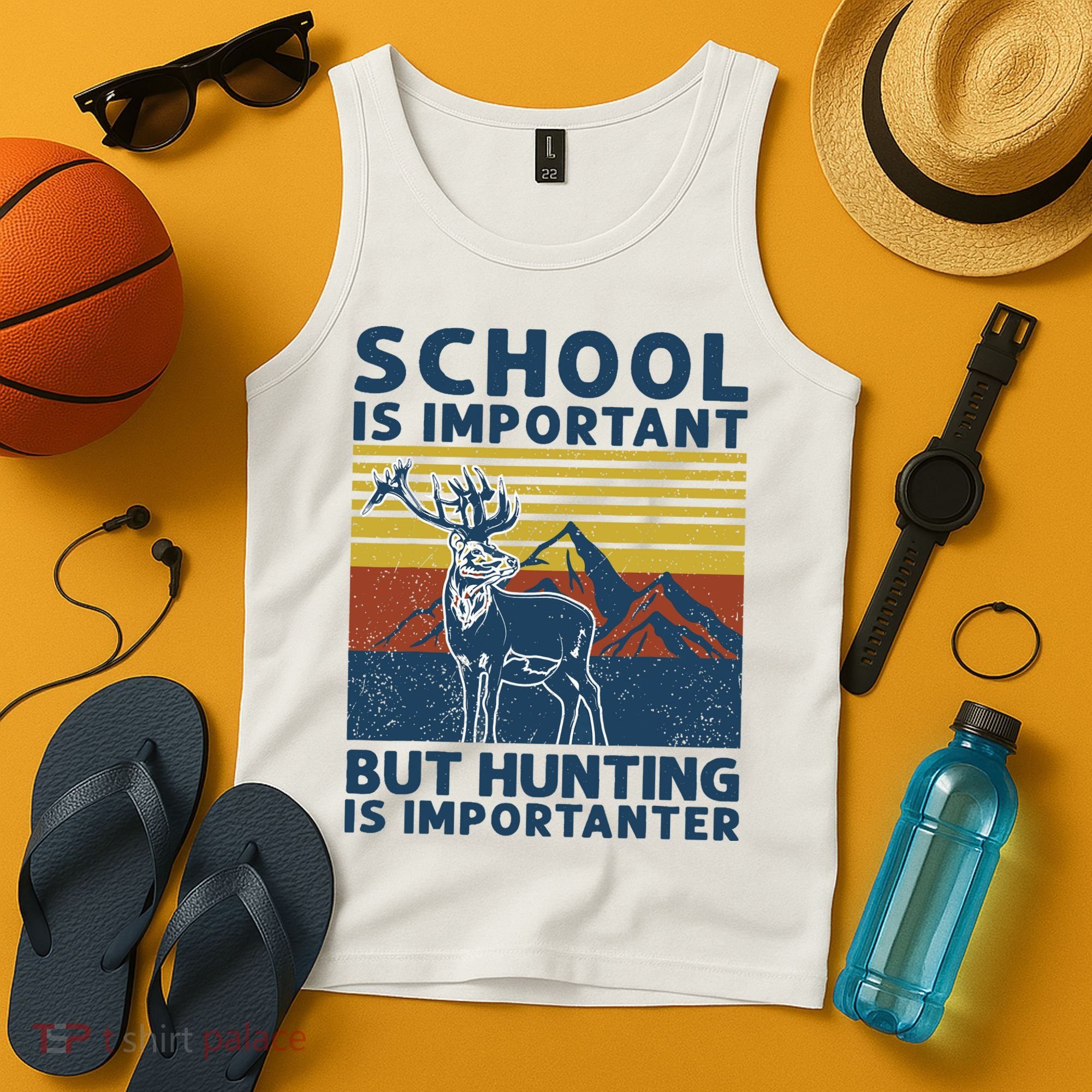 School Is Important But Hunting Is Importanter Deer Hunting Tank Top