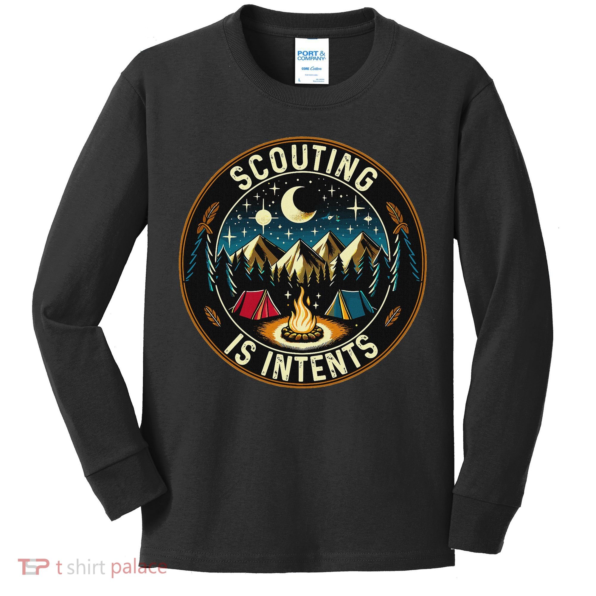 Scouting Is Intents Scout Camper Camping Kids Long Sleeve Shirt