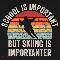 School Is Important But Skiing Is Importanter Funny Skiing Cute Gift Women's Hoodie thumb 2