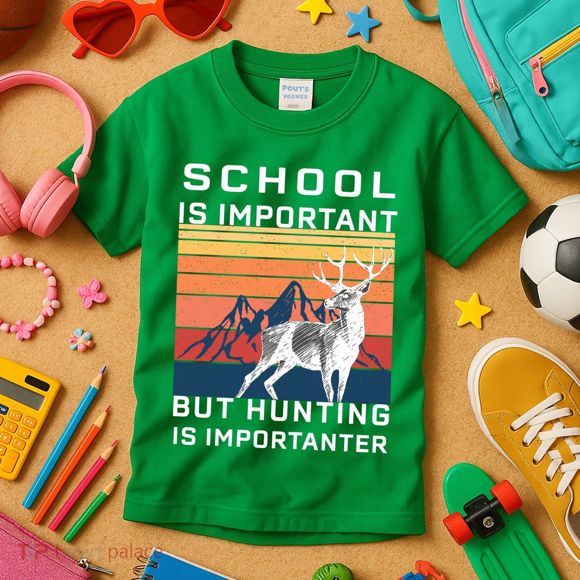 School Is Important But Hunting Is Importanter Kids T-Shirt