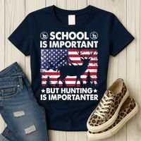 School Is Important But Hunting Is Importanter Funny Hunting Women's T-Shirt thumb 3