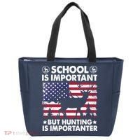 School Is Important But Hunting Is Importanter Funny Hunting Tote Bag thumb 0