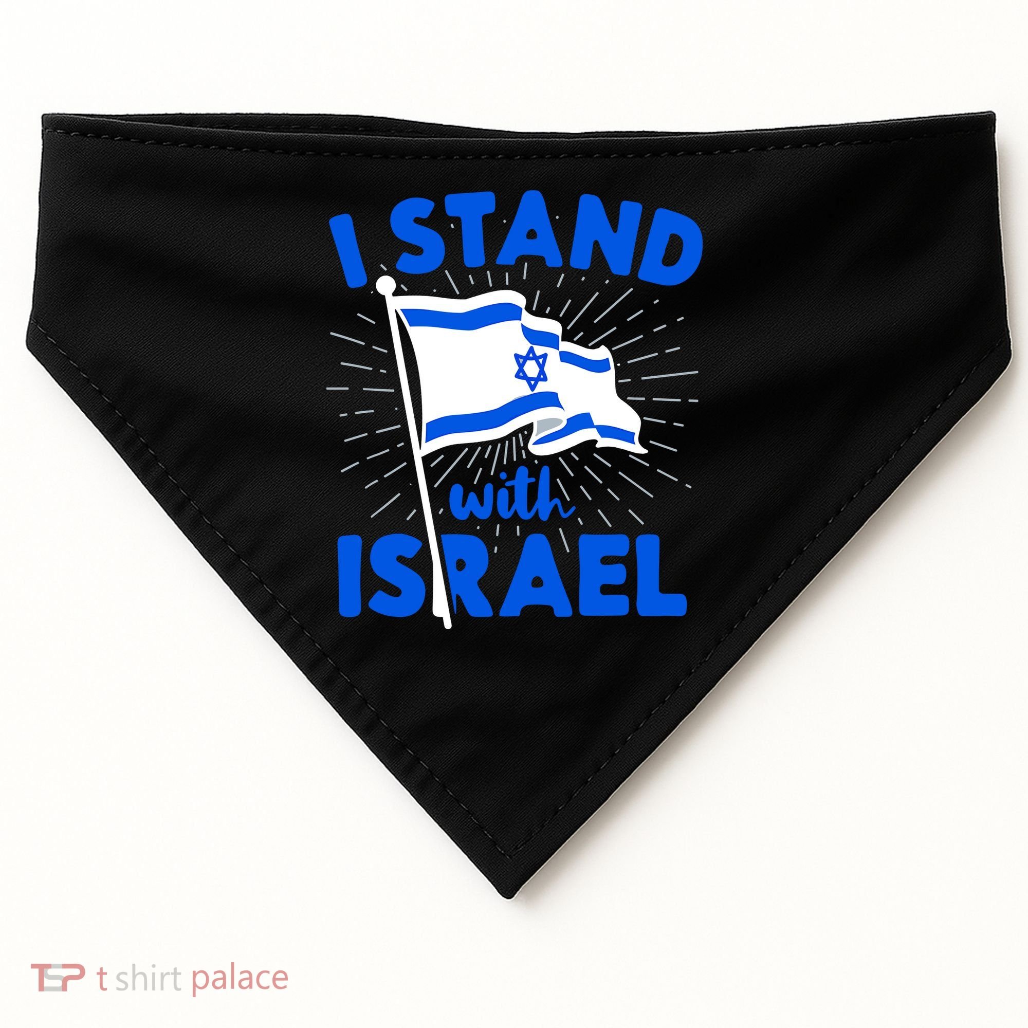 Support Israel I Stand With Israel Israeli Flag USA-Made Doggie Bandana