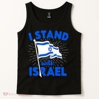 Support Israel I Stand With Israel Israeli Flag Tank Top thumb 2