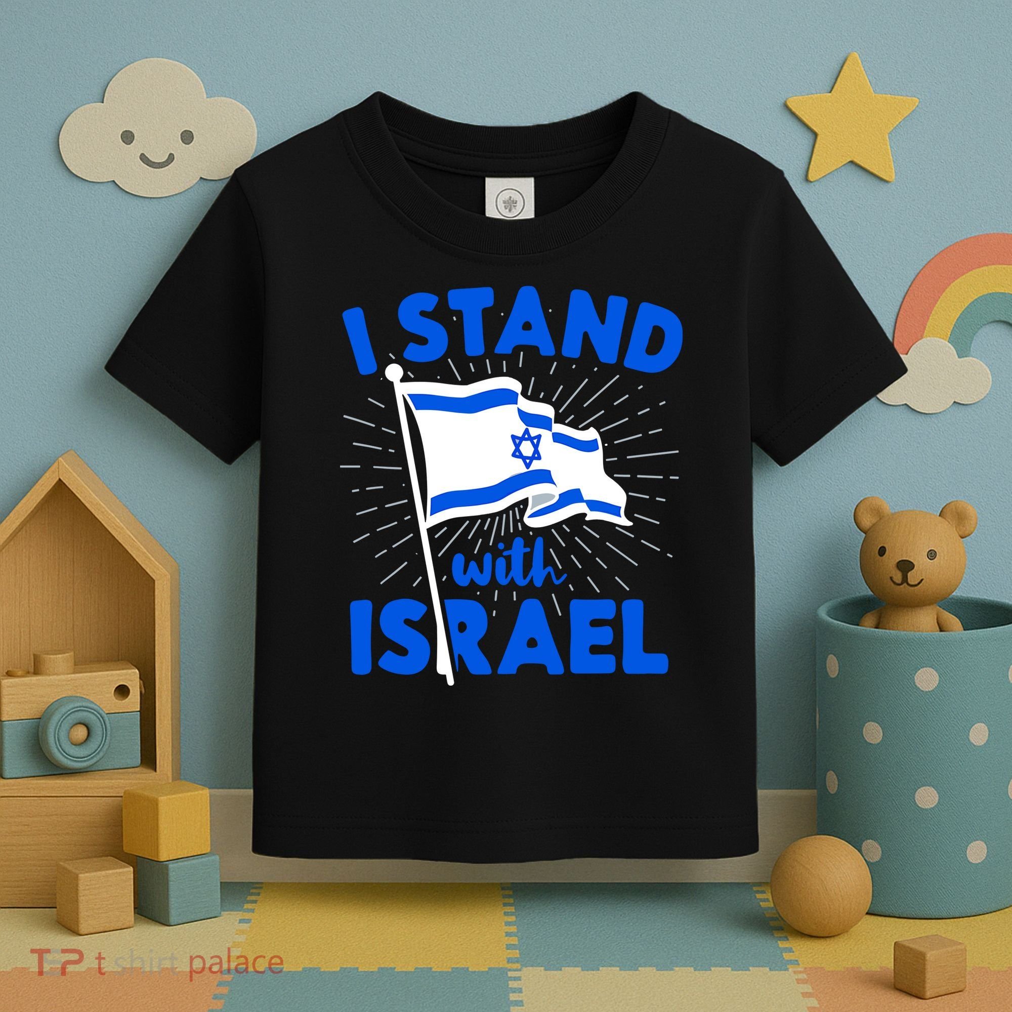 Support Israel I Stand With Israel Israeli Flag Toddler T-Shirt