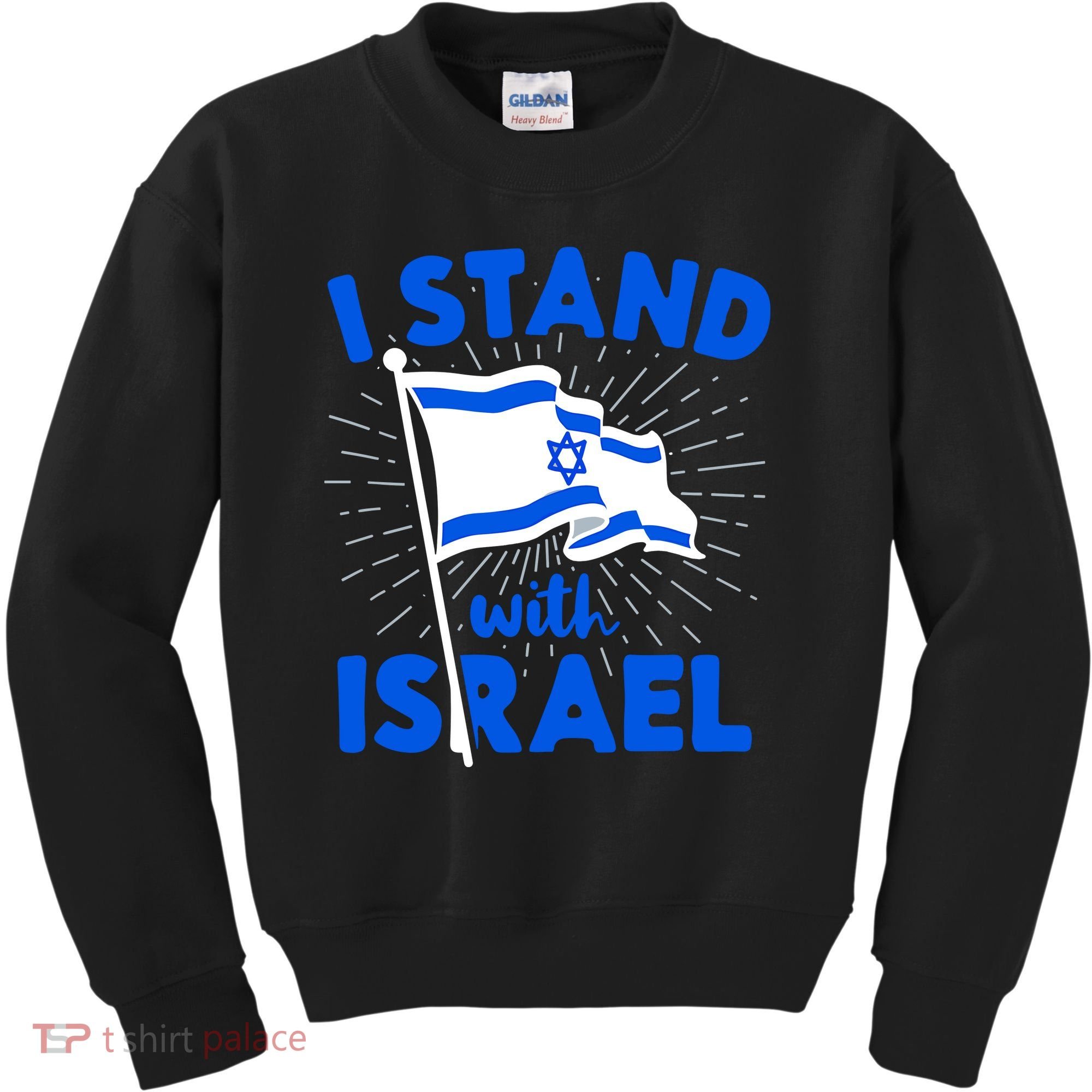 Support Israel I Stand With Israel Israeli Flag Kids Sweatshirt
