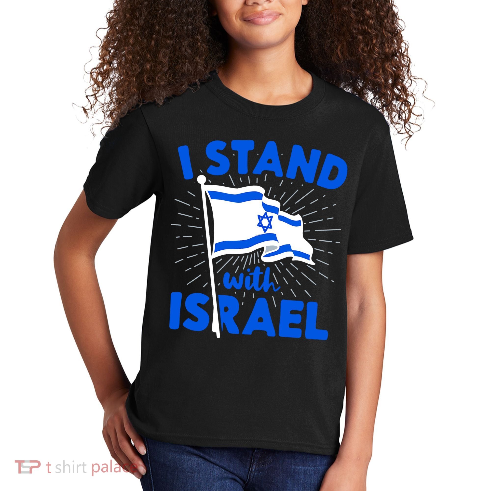 Support Israel I Stand With Israel Israeli Flag Kids T-Shirt