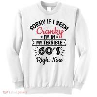 Sorry If I Am Cranky I'm In My Terrible 60's Right Now Funny Gift Sweatshirt thumb 0