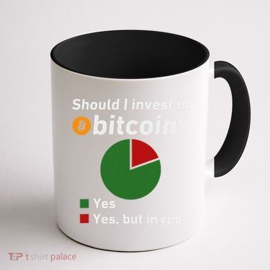 Should I Invest In Bitcoin Yes Pie Chart Funny Crypto Coffee Mug back