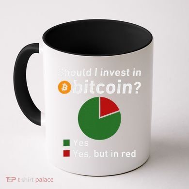 Should I Invest In Bitcoin Yes Pie Chart Funny Crypto Coffee Mug