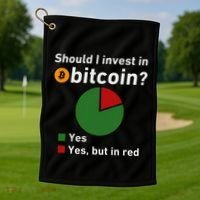 Should I Invest In Bitcoin Yes Pie Chart Funny Crypto Golf Towel thumb 1