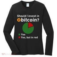 Should I Invest In Bitcoin Yes Pie Chart Funny Crypto Women's Long Sleeve Shirt thumb 0