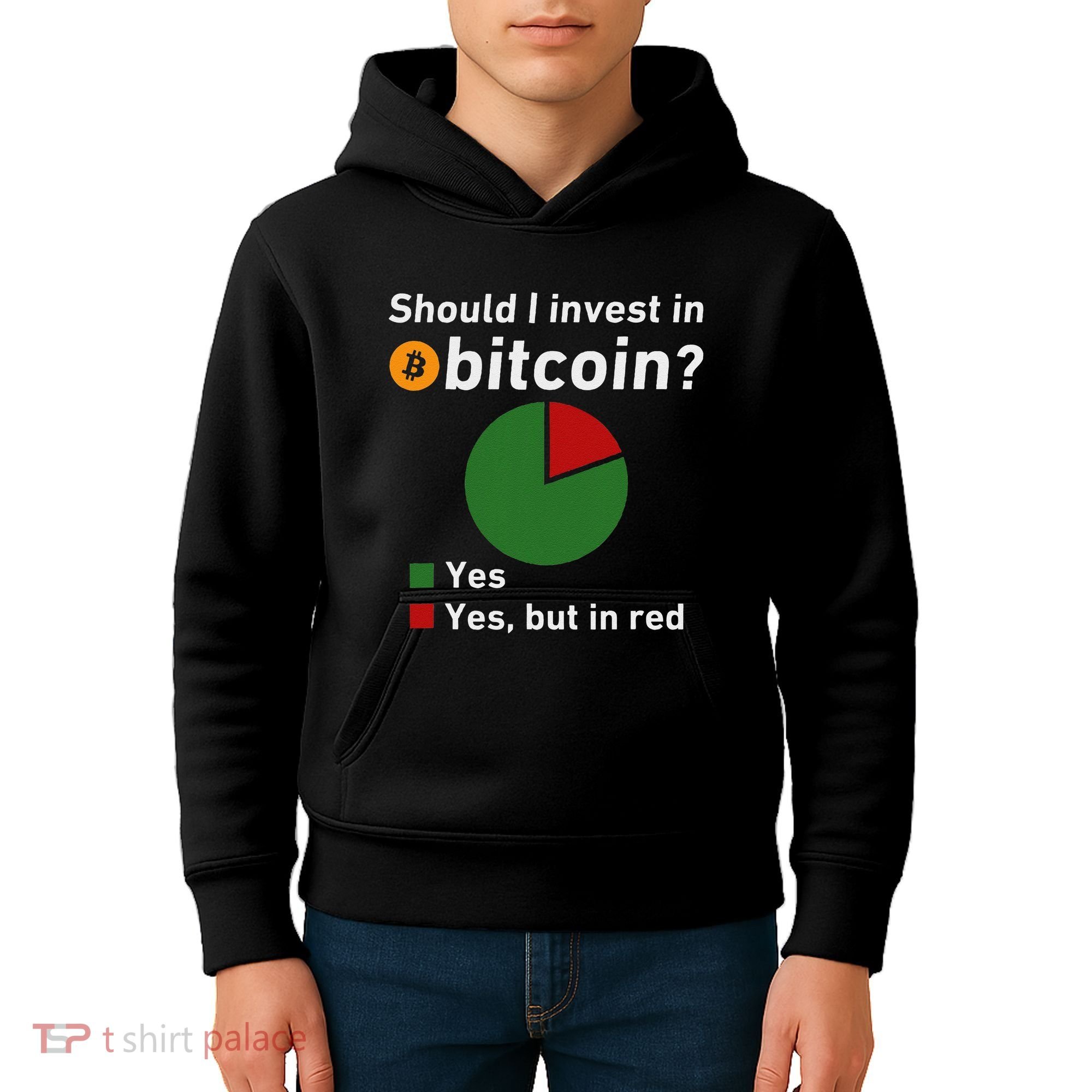Should I Invest In Bitcoin Yes Pie Chart Funny Crypto Kids Hoodie