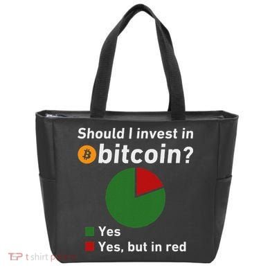 Should I Invest In Bitcoin Yes Pie Chart Funny Crypto Tote Bag