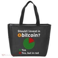 Should I Invest In Bitcoin Yes Pie Chart Funny Crypto Tote Bag thumb 0