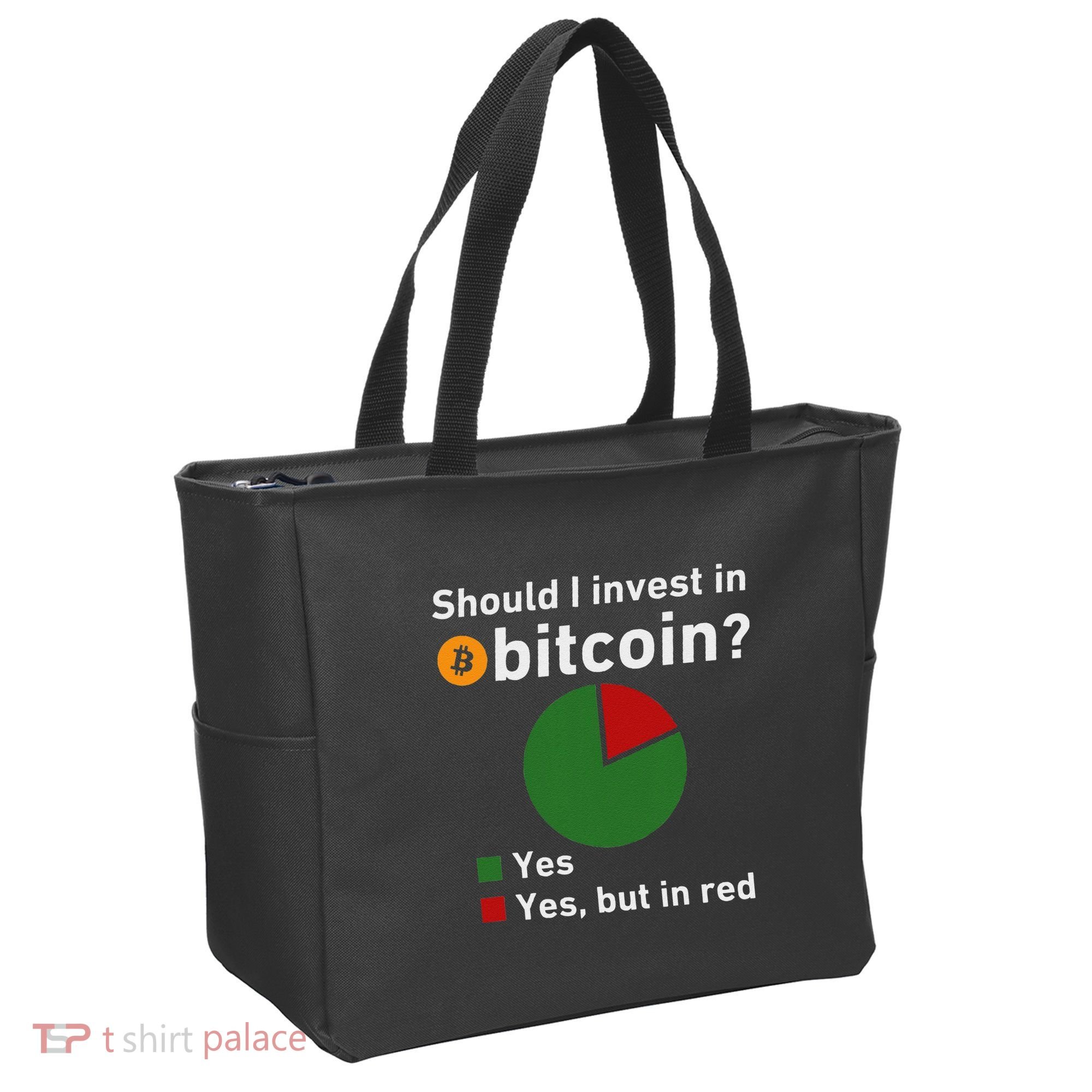Should I Invest In Bitcoin Yes Pie Chart Funny Crypto Tote Bag