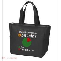 Should I Invest In Bitcoin Yes Pie Chart Funny Crypto Tote Bag thumb 3