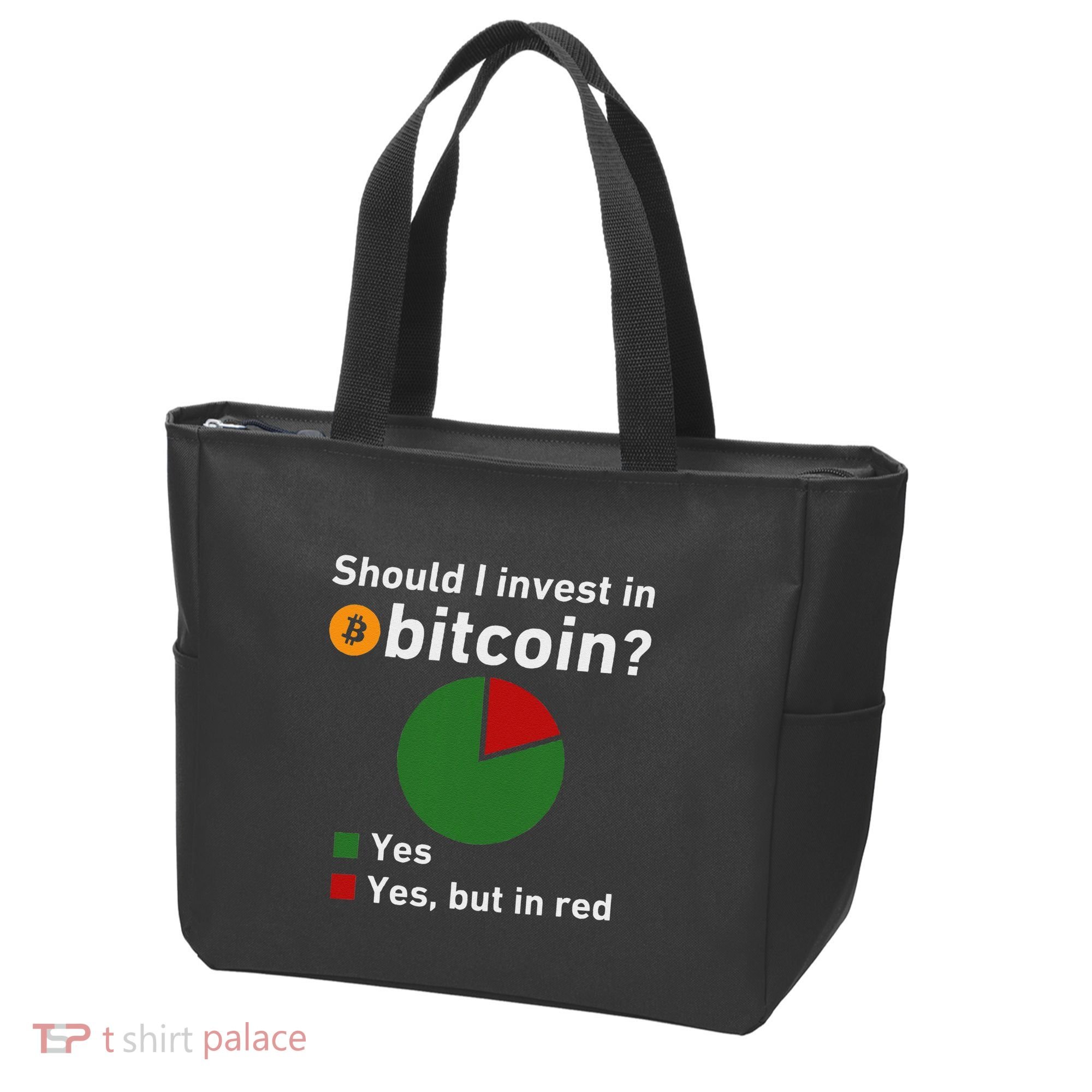 Should I Invest In Bitcoin Yes Pie Chart Funny Crypto Tote Bag