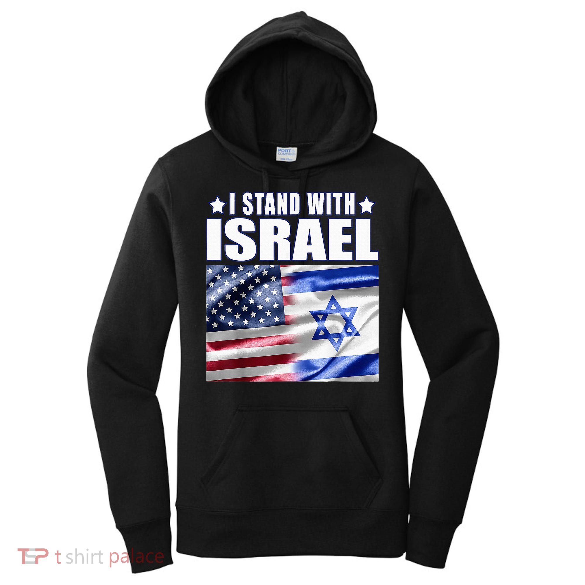 Support Israel I Stand With Israel Us Israel Flag Combined Women's Hoodie