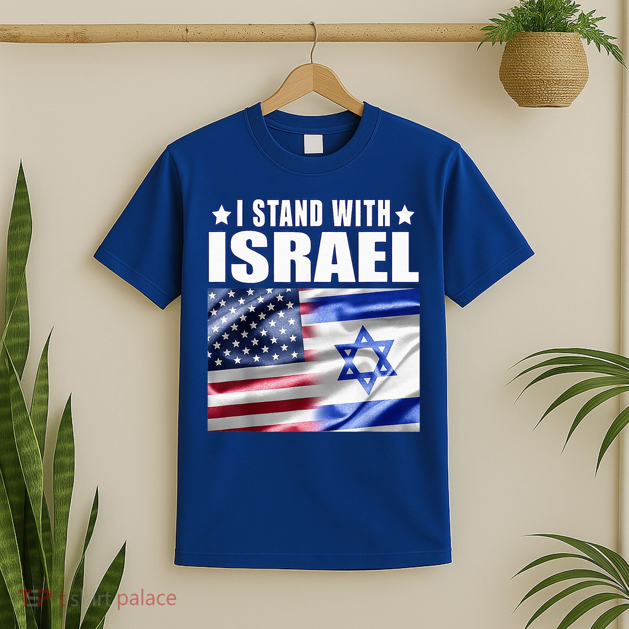 Support Israel I Stand With Israel Us Israel Flag Combined T-Shirt