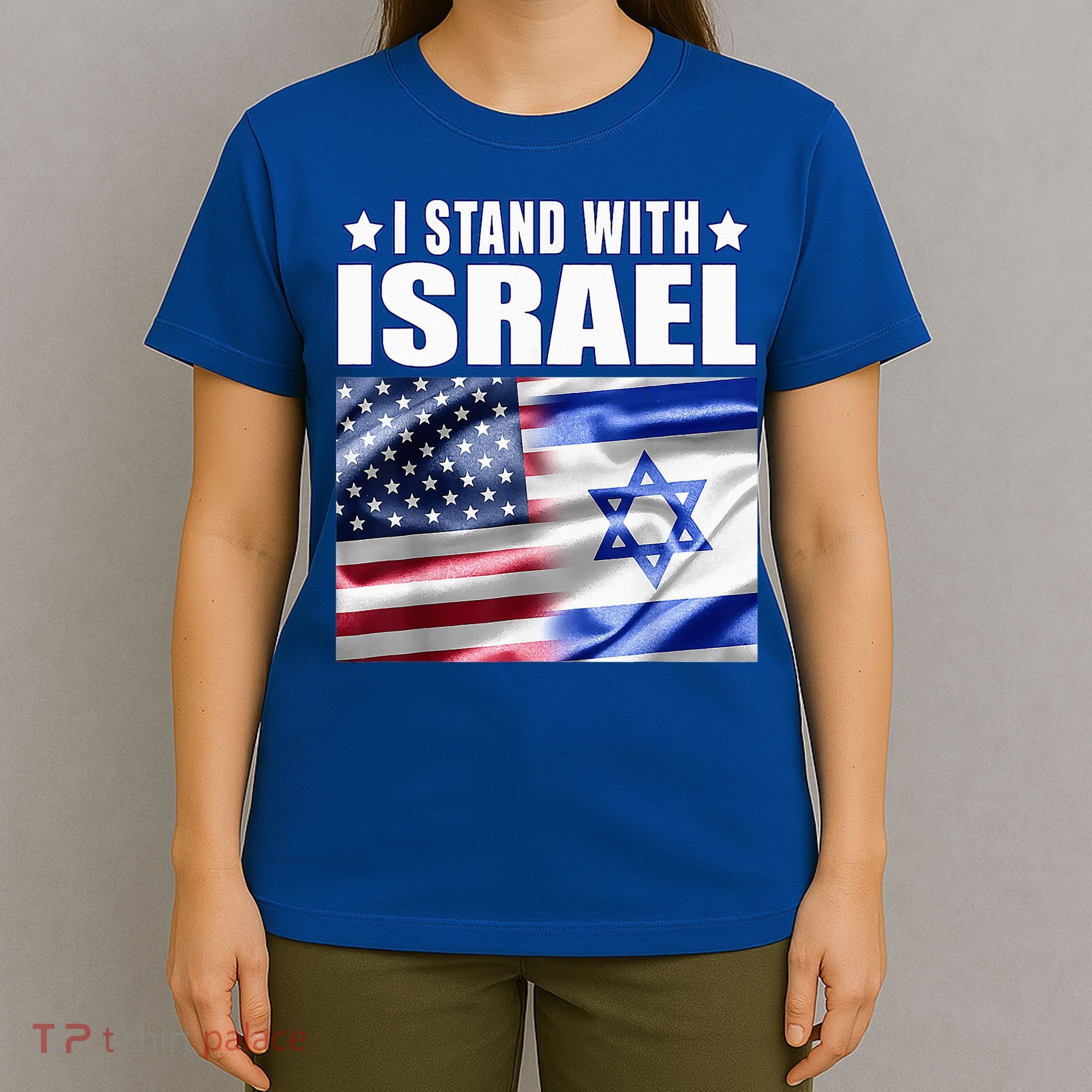 Support Israel I Stand With Israel Us Israel Flag Combined T-Shirt