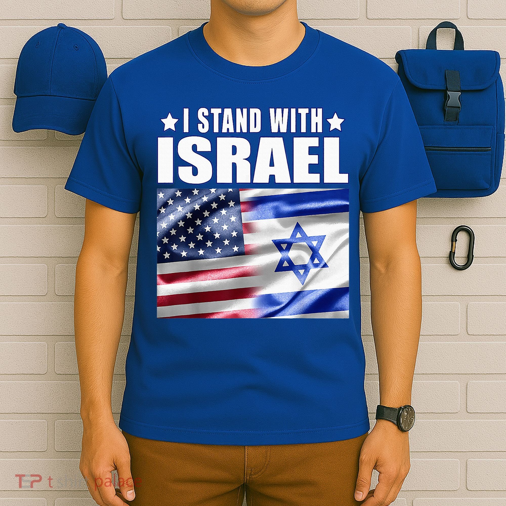 Support Israel I Stand With Israel Us Israel Flag Combined T-Shirt