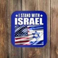 Support Israel I Stand With Israel Us Israel Flag Combined Coaster thumb 0