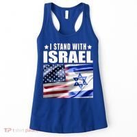 Support Israel I Stand With Israel Us Israel Flag Combined Women's Tank Top thumb 0