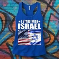 Support Israel I Stand With Israel Us Israel Flag Combined Women's Tank Top thumb 3