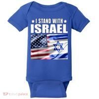 Support Israel I Stand With Israel Us Israel Flag Combined Baby Bodysuit thumb 0