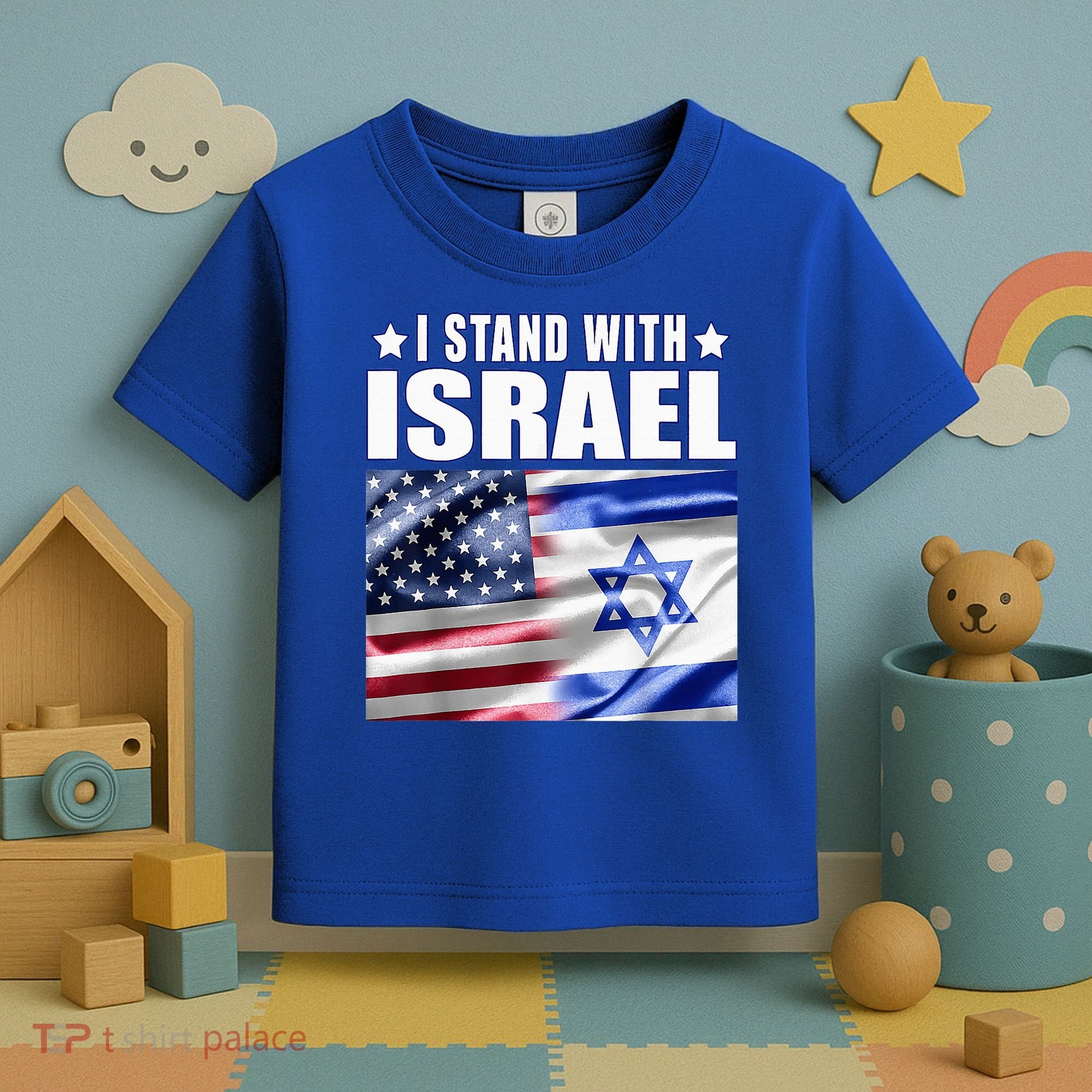Support Israel I Stand With Israel Us Israel Flag Combined Toddler T-Shirt