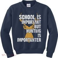 School Is Important But Is Hunting Importanter Deer Kids Sweatshirt thumb 0