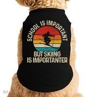 School Is Important But Skiing Is Importanter Ski Funny Gift Funny Gift Doggie Tank thumb 0