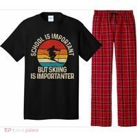 School Is Important But Skiing Is Importanter Ski Funny Gift Funny Gift Pajama Set thumb 0