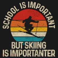 School Is Important But Skiing Is Importanter Ski Funny Gift Funny Gift Women's Hoodie thumb 2