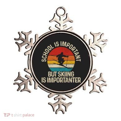 School Is Important But Skiing Is Importanter Ski Funny Gift Funny Gift Ornament