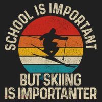 School Is Important But Skiing Is Importanter Ski Funny Gift Funny Gift Golf Towel thumb 3