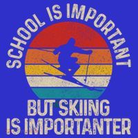 School Is Important But Skiing Is Importanter Ski Funny Gift Funny Gift Kids Hoodie thumb 5
