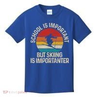 School Is Important But Skiing Is Importanter Ski Funny Gift Funny Gift Kids T-Shirt thumb 0