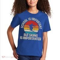 School Is Important But Skiing Is Importanter Ski Funny Gift Funny Gift Kids T-Shirt thumb 2