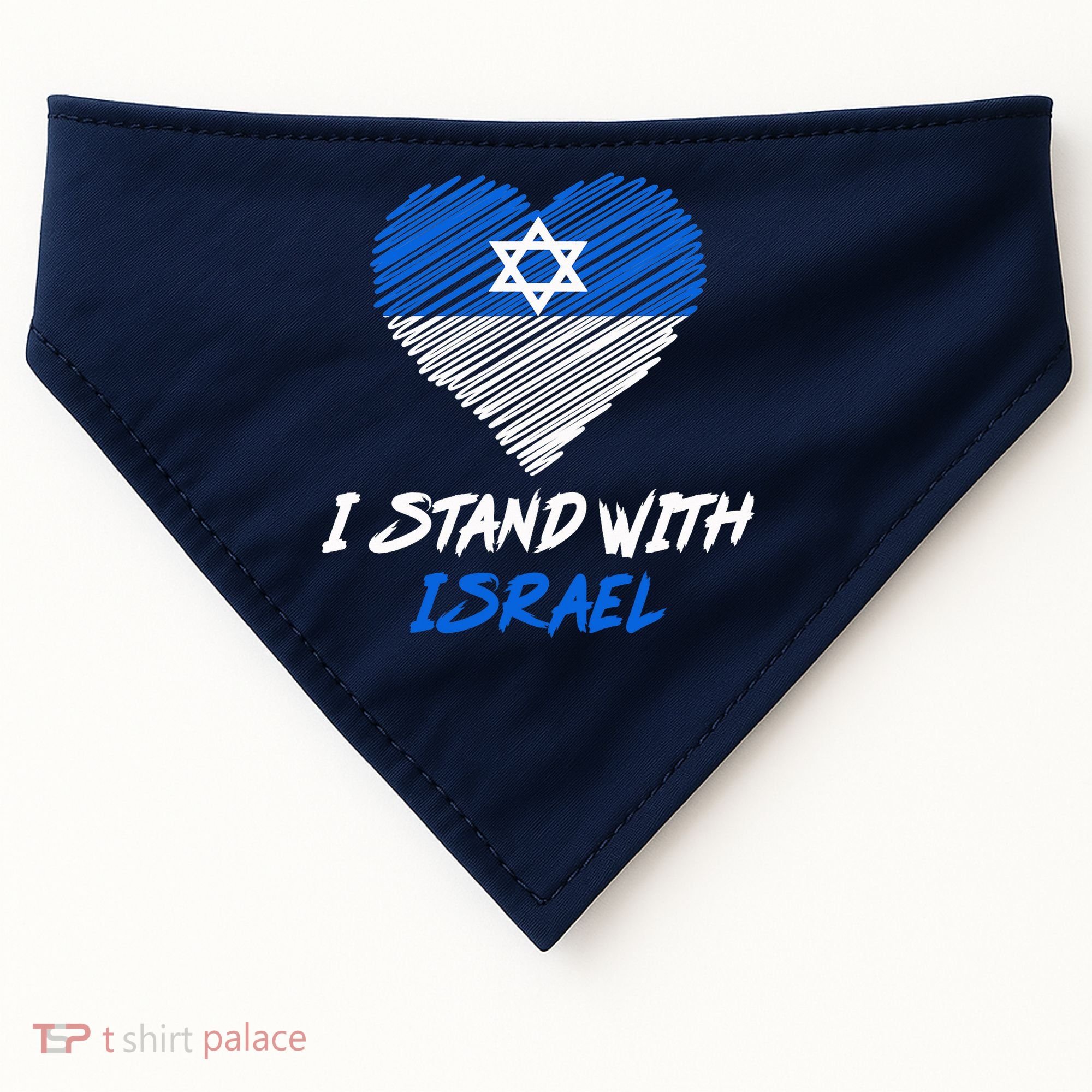 Support Israel I Stand With Israel Israeli Flag USA-Made Doggie Bandana