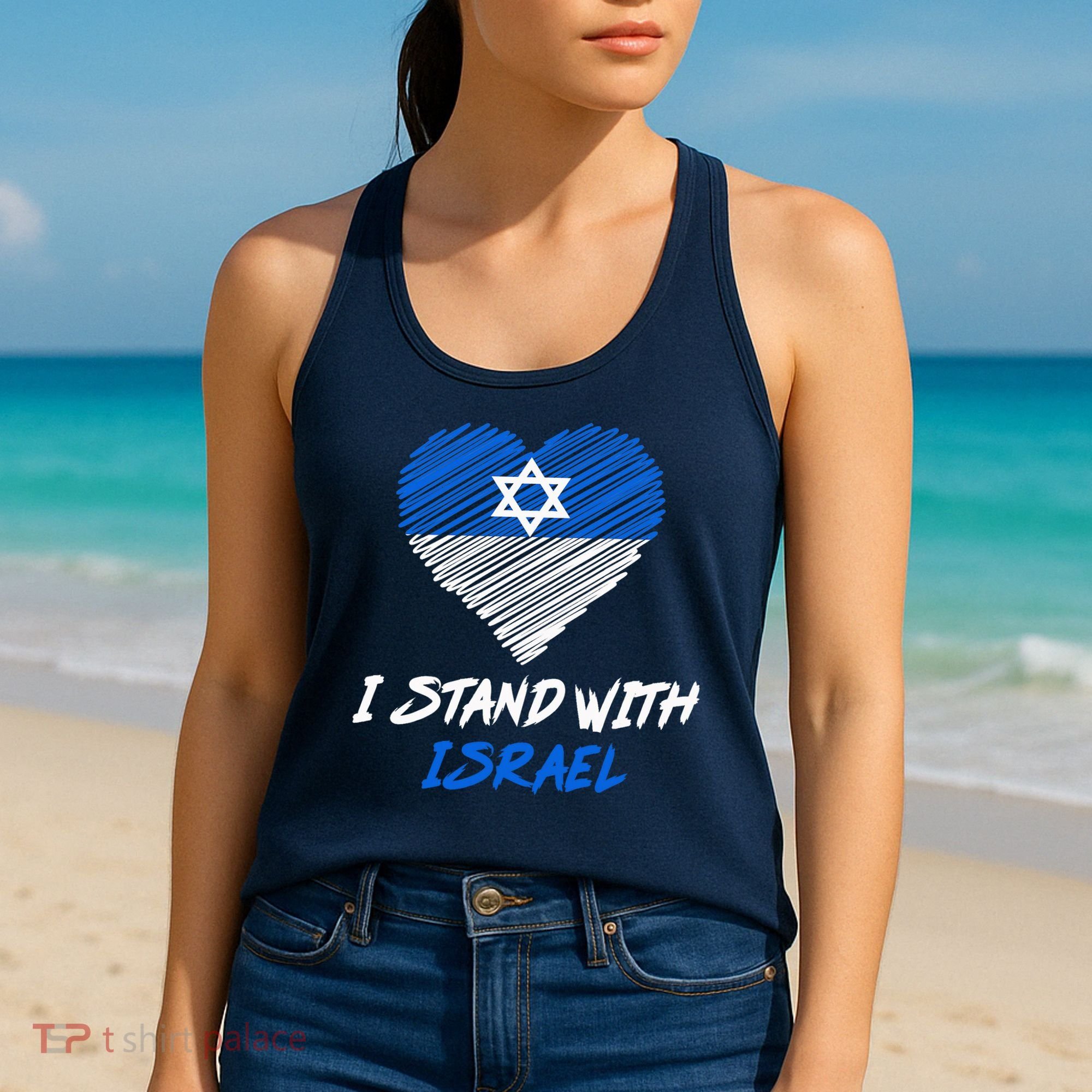 Support Israel I Stand With Israel Israeli Flag Women's Tank Top
