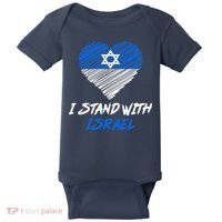 Support Israel I Stand With Israel Israeli Flag Baby Bodysuit thumb 0