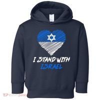 Support Israel I Stand With Israel Israeli Flag Toddler Hoodie thumb 0
