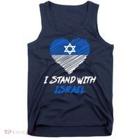 Support Israel I Stand With Israel Israeli Flag Tank Top thumb 0