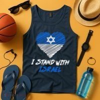 Support Israel I Stand With Israel Israeli Flag Tank Top thumb 4
