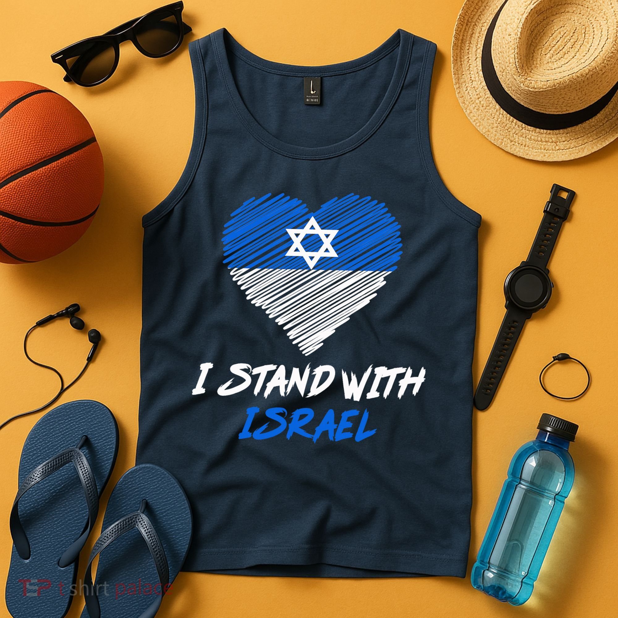 Support Israel I Stand With Israel Israeli Flag Tank Top