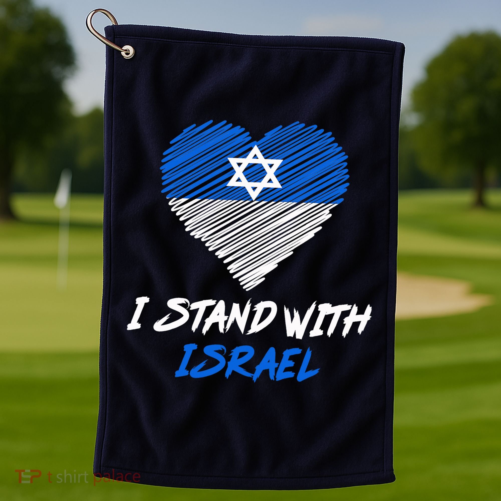 Support Israel I Stand With Israel Israeli Flag Golf Towel