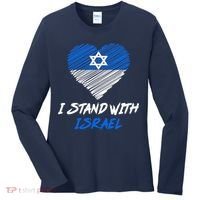 Support Israel I Stand With Israel Israeli Flag Women's Long Sleeve Shirt thumb 0